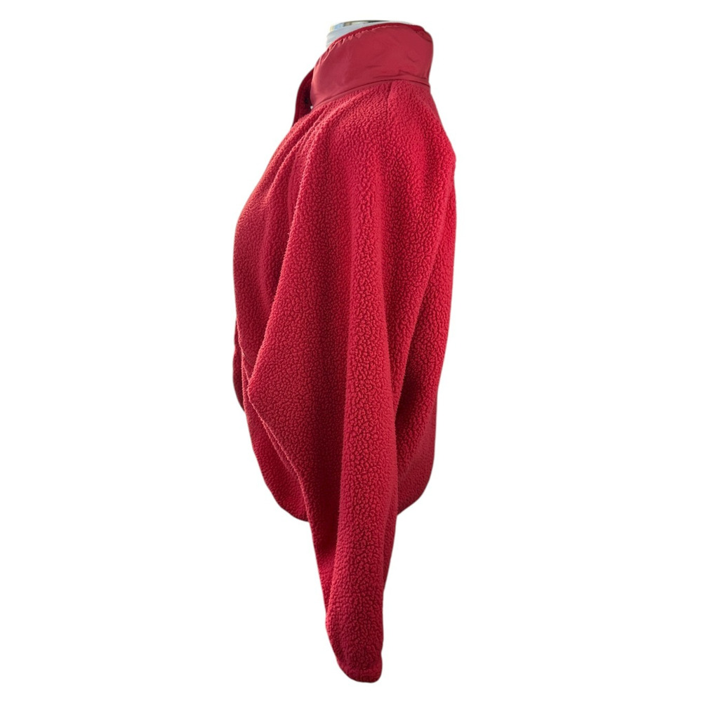 Free People FP Movement Hit The Slopes Fleece Jacket Coral Red Sherpa Size XL - Picture 11 of 16